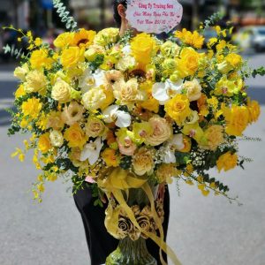 Giỏ hoa đẹp, lẳng hoa đẹp, giỏ hoa sinh nhật, giỏ hoa khai trương