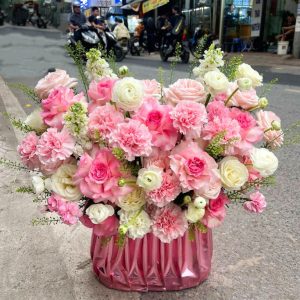 giỏ hoa ngày quốc tế thiếu nhi