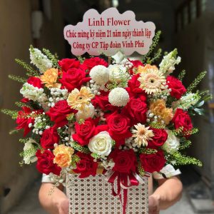 giỏ hoa ngày quốc tế thiếu nhi