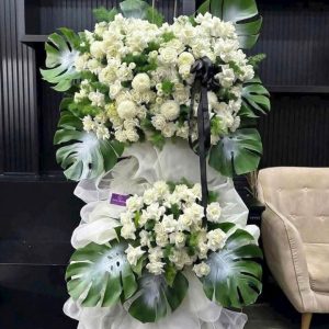 kệ hoa đám tang đẹp, hoa đám tang hiện đại, lẳng hoa đám tang, lẳng hoa viếng