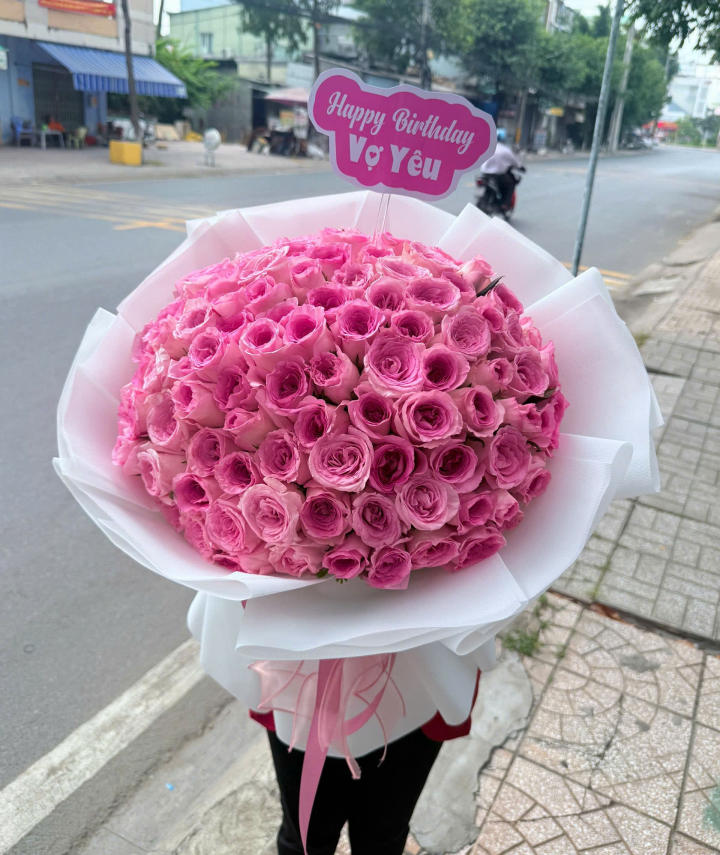bó hoa 100 bông, bó hoa đẹp